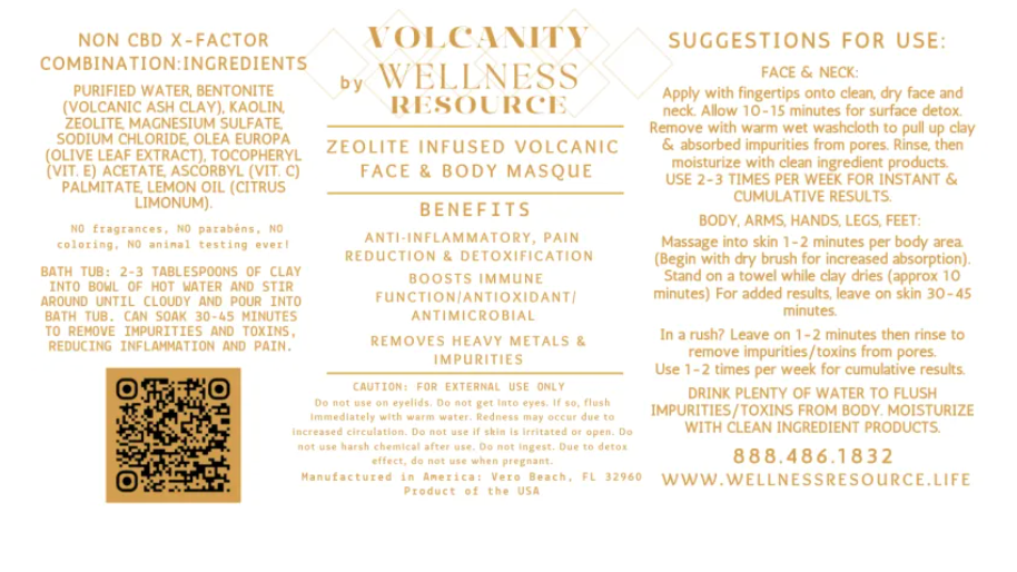 Volcanity 16oz Face & Body Masque with Zeolites